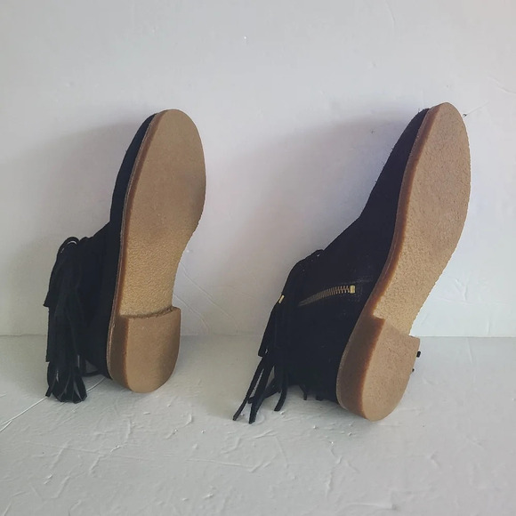 Kate Spade Beatsie women's  round toe Fringe Ankle boots black sz.6 - Picture 7 of 8